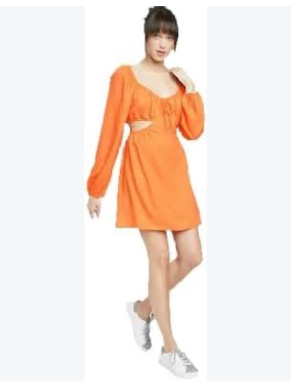 Wild Fable Orange Long-Sleeve Cutout Mini Dress - Women